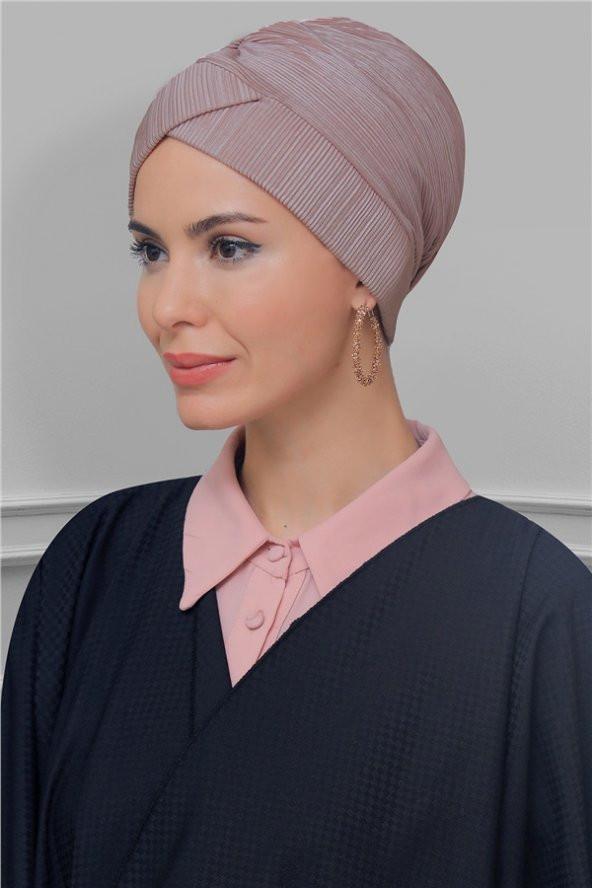 Violet Pratik Hazır Geçmeli Tesettür Bone Fukuro Piliseli Çapraz Büzgülü 1822_21 ürün görseli 1