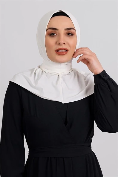 Krem Pratik Hazır Geçmeli Tesettür Eşarp Sandy Kumaş Arkadan Çıtçıtlı 2101_40 ürün görseli 1