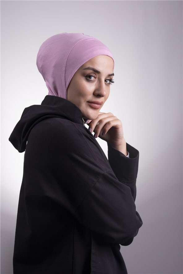 Pembe Pratik Hazır Geçmeli Bone Viskon Kumaş Hijab Spor 2106_04 ürün görseli 1