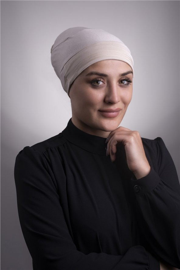 Bej Arkadan Bağlamalı İç Bone Viskon Kumaş Kaymaz Silikonlu 3002_12 ürün görseli 1