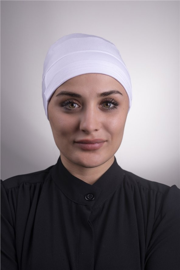 Beyaz Arkadan Bağlamalı İç Bone Viskon Kumaş Kaymaz Silikonlu 3002_42 ürün görseli 1