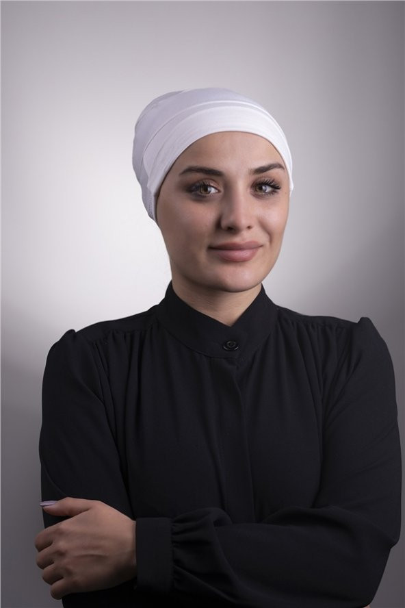 Krem Arkadan Bağlamalı İç Bone Viskon Kumaş Kaymaz Silikonlu 3002_40 ürün görseli 1