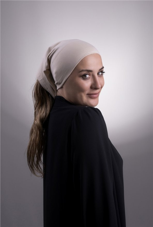 Bej Pratik Hazır Geçmeli İç Bone Viskon Kumaş Dikişsiz Boru Bone 3006_12 ürün görseli 1