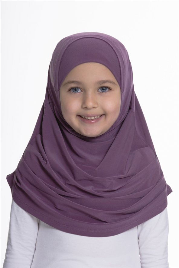 Violet Pratik Hazır Geçmeli Çocuk Tesettür Bone Sandy Kumaş Kendinden Boneli 78_21 ürün görseli 1