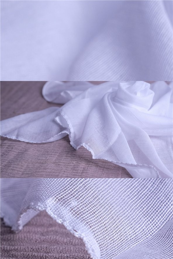 Beyaz 80x80 cm İç Tülbent Pamuklu 1007K_42 ürün görseli 1