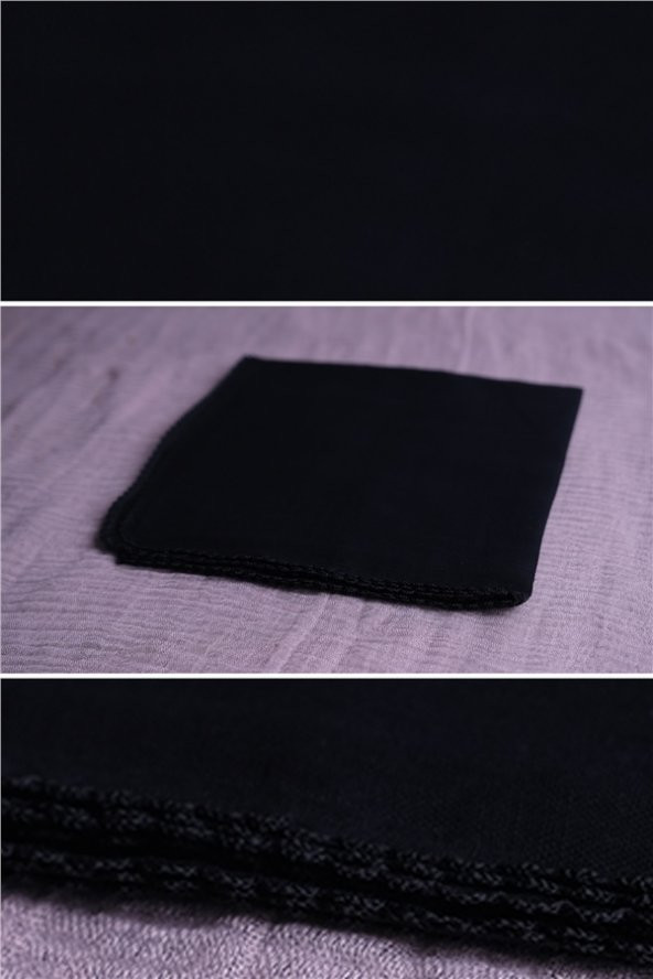 Siyah 80x80 cm İç Tülbent Pamuklu 1007K_01 - Resim 2