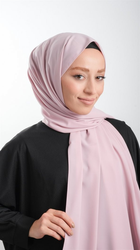 Pembe Düz Klasik Şal Medine İpeği Sade 202103_04 ürün görseli 1