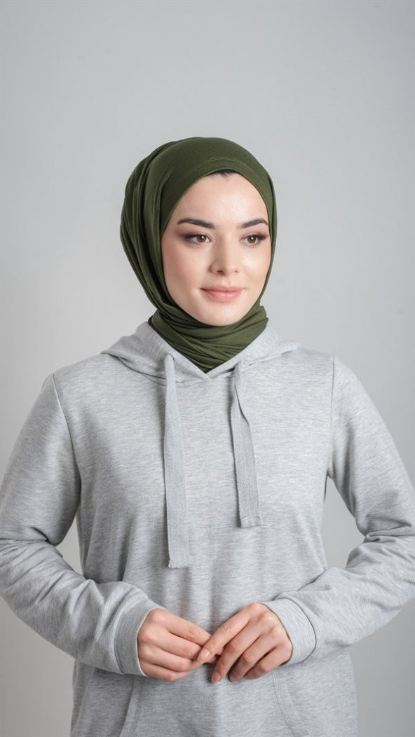Haki Pratik Hazır Geçmeli Şal Viskon Kumaş Penye Şal 2108_09 ürün görseli 1