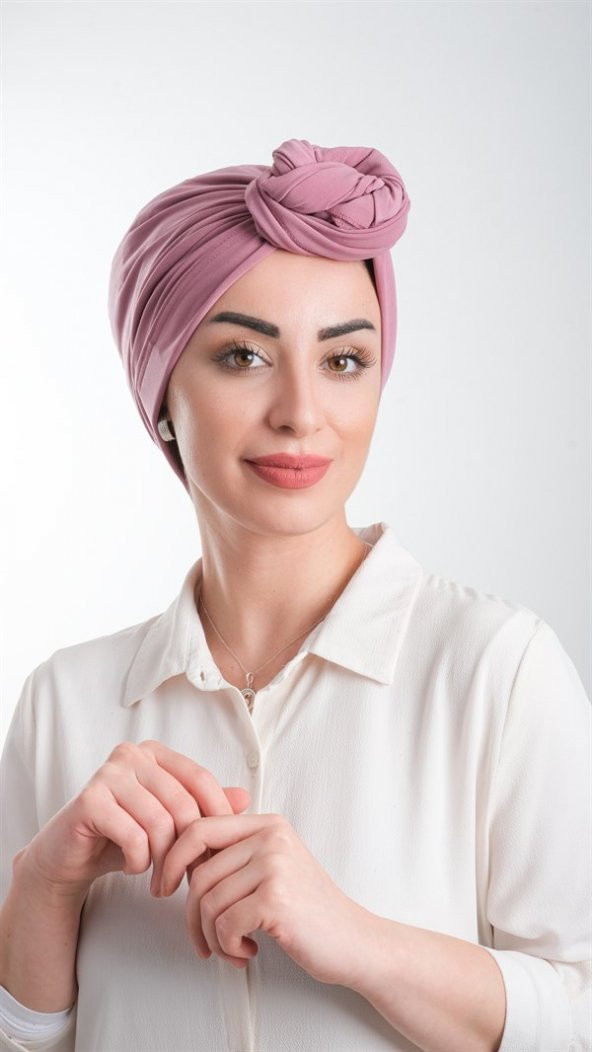 Gül Kurusu Pratik Hazır Geçmeli Tesettür Bone Kesik Elyaf Sade 2111_18 ürün görseli 1