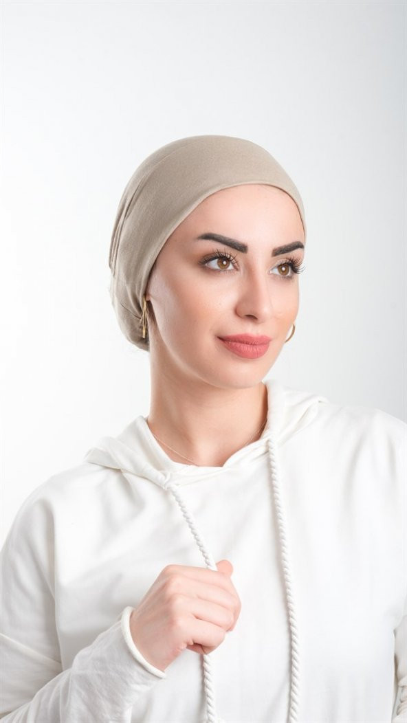 Vizon Pratik Hazır Geçmeli Tesettür Bone Viskon Kumaş Sade 3003_10 ürün görseli 1
