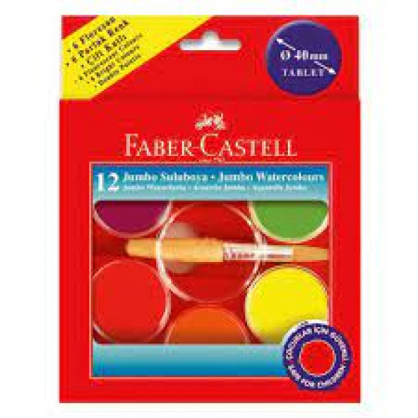 FABER CASTELL JUMBO SULU BOYA 12 RENK ürün görseli 1
