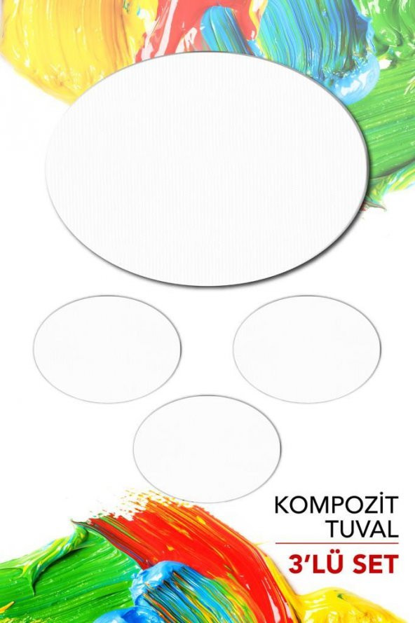 24x33 cm Pres Kompozit Elips Tuval 9lu Set - Resim 6