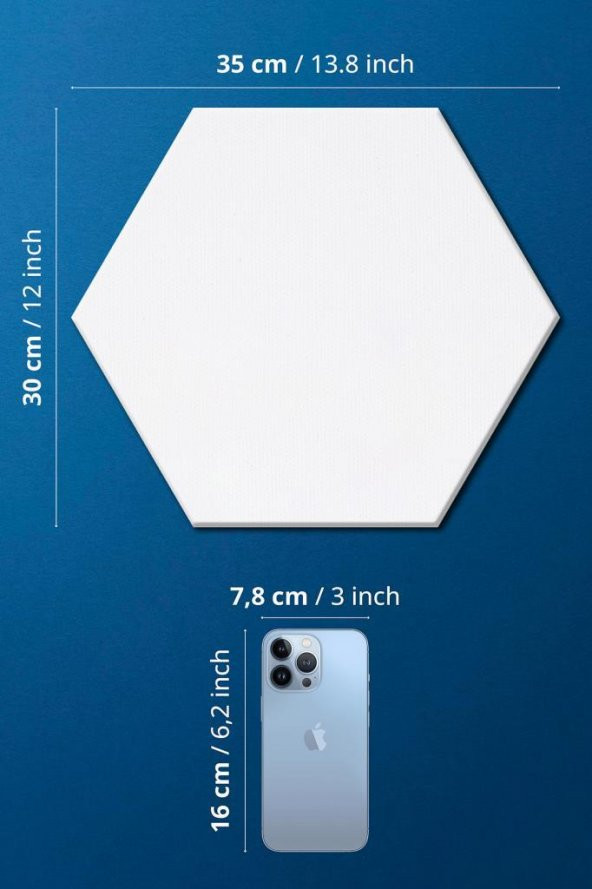 30x35 cm Pres Kompozit Altıgen Tuval 9lu Set - Resim 3