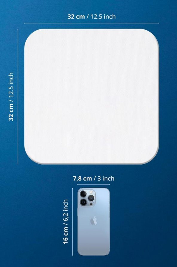 32x32 cm Pres Kompozit Radius Kesim Tuval 3lü Set - Resim 4