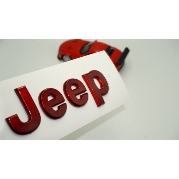 Jeep Kaput Bagaj 3M 3D Parlak Kırmızı Yazı Logo ürün görseli 1