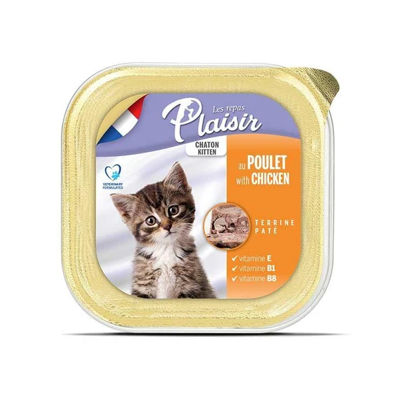 Plaisir Pate Ezme Kitten Tavuklu Ve Sütlü Yavru Kedi Konservesi 100 Gr ürün görseli 1