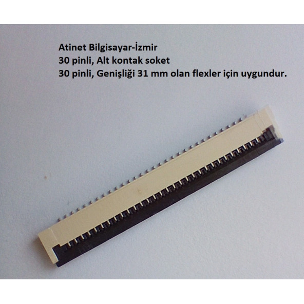 30 Pin 1Mm Adımlı Flex Soketi Flex Ffc Konnektörü Alt kontak 30-1-Alt ürün görseli 1