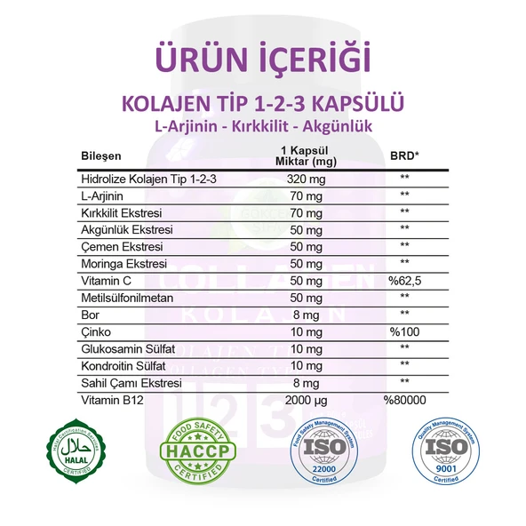 Kolajen Kapsül (Collagen Capsule) 60 Adet Kapsül - Resim 3