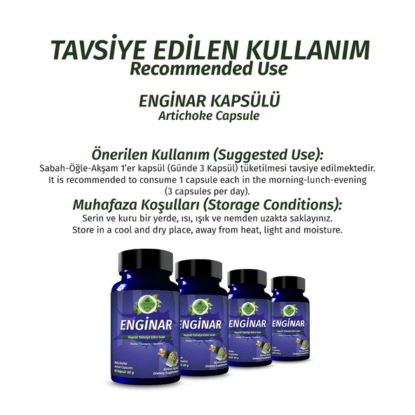 Enginar Kapsül (Artichoke Capsule) 60 Adet - Resim 4