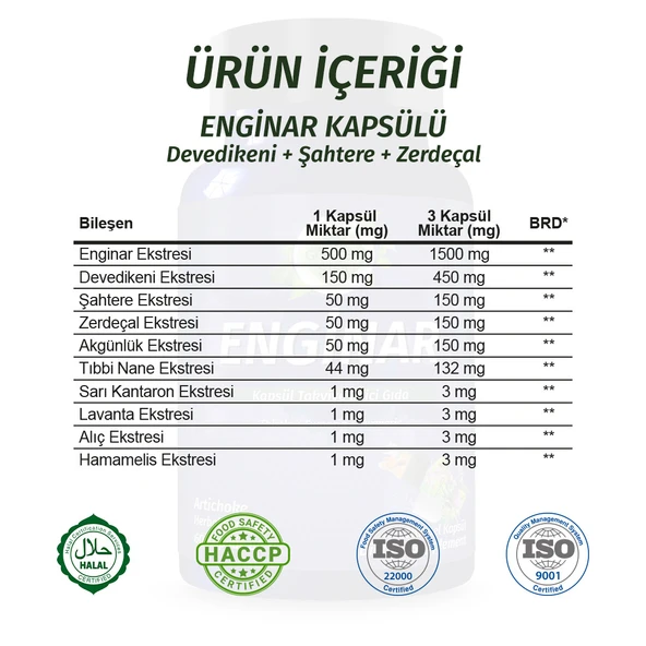Enginar Kapsül (Artichoke Capsule) 60 Adet - Resim 3