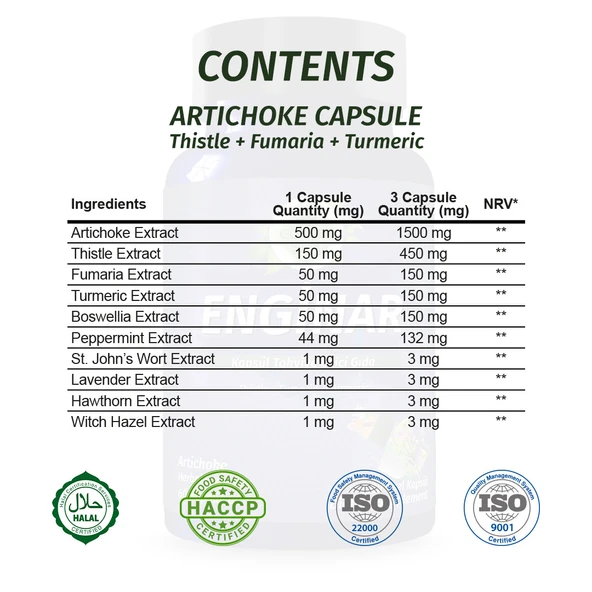Enginar Kapsül (Artichoke Capsule) 60 Adet - Resim 2