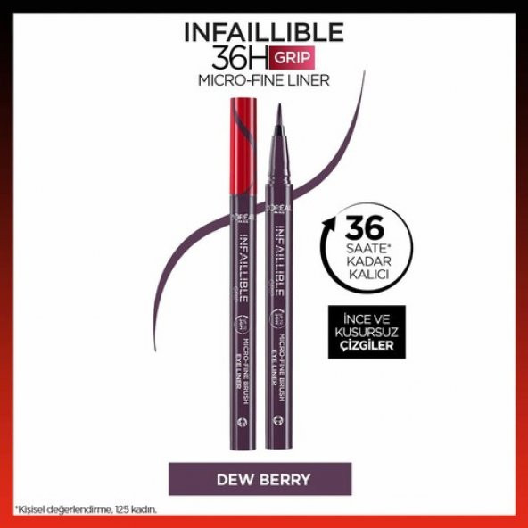 Loréal Paris Infaillible 36H Grip Micro Fine Eyeliner 04 Dew Berry ürün görseli 1