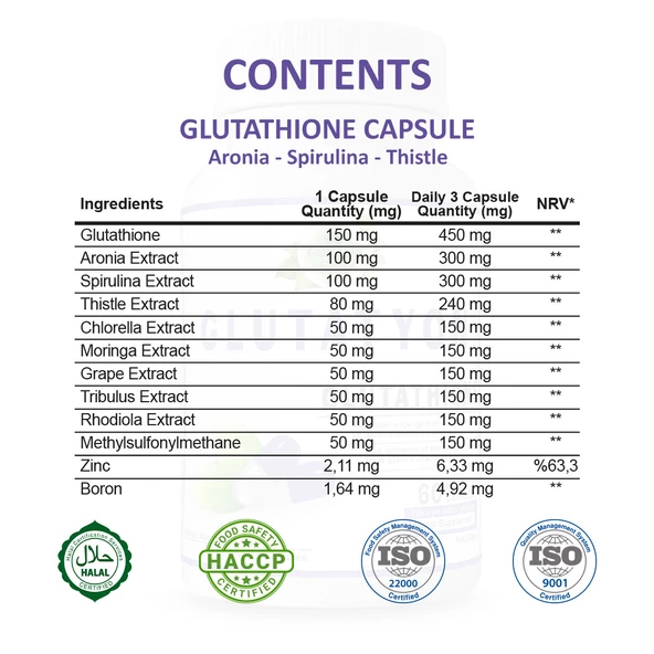 Glutatyon Kapsül (GLUTATHİONE CAPSULE) 60 adet - Resim 2