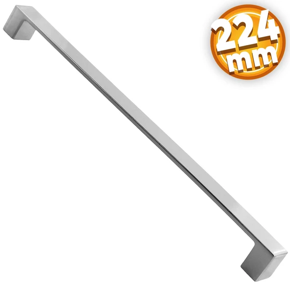 Bihter Düz Mobilya Mutfak Dolabı Çekmece Dolap Kapak Kulpu Kulpları Kulbu Krom 224 Mm Metal Kulp ürün görseli 1
