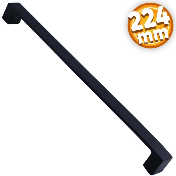 Bihter Düz Mobilya Mutfak Dolabı Çekmece Dolap Kulpu Kulbu Siyah (224 MM-22.4 CM) Metal Kulpları ürün görseli 1