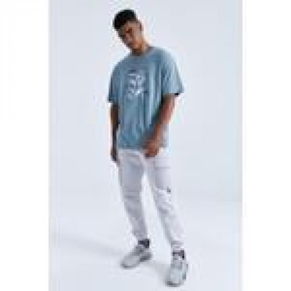 Tommy Life Mint Yeşili Büyük Baskılı O Yaka Erkek Oversize T-shirt - 88092 T12ER-88092 ürün görseli 1