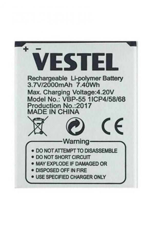 Vestel 5.5V / 5.5x Batarya Pil  100 Orjinal ürün görseli 1