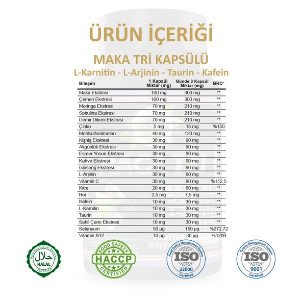 Maka Tri Kapsül (MACA TRİ CAPSULE) 60 Adet - Resim 3