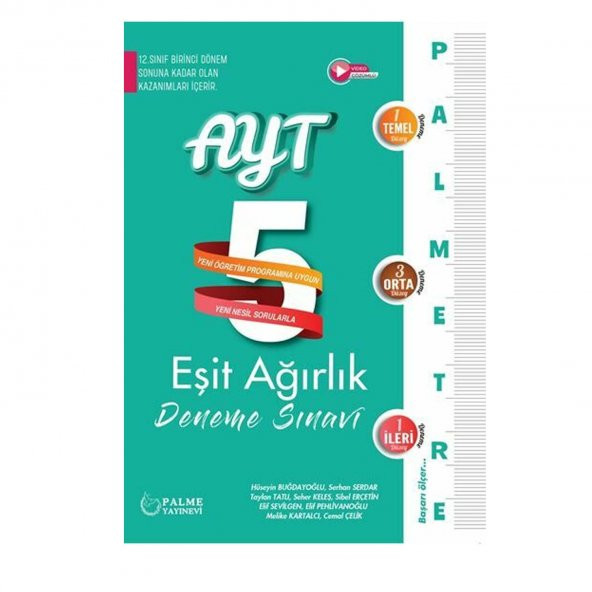 Palme YKS AYT Eşit Ağırlık Palmetre 5 Deneme Sınavı Video Çözümlü ürün görseli 1