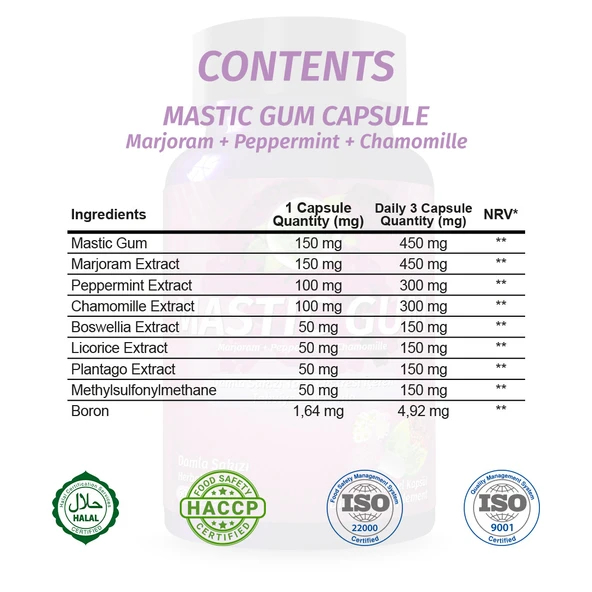 Mastic Gum Kapsül (Mastic Gum Capsule) 60 Adet - Resim 2