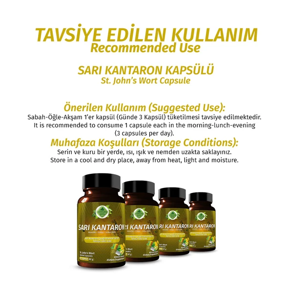 Sarı Kantaron Kapsül (St John's Wort Capsule) 60 Adet - Resim 4