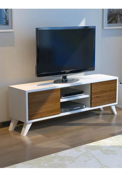 IRMAK MOBİLYA Tv Sehpası Tv Ünitesi Ceviz Beyaz Yaşam Ünitesi Duvar Ünitesi Mini Tv Sehpası ürün görseli 1