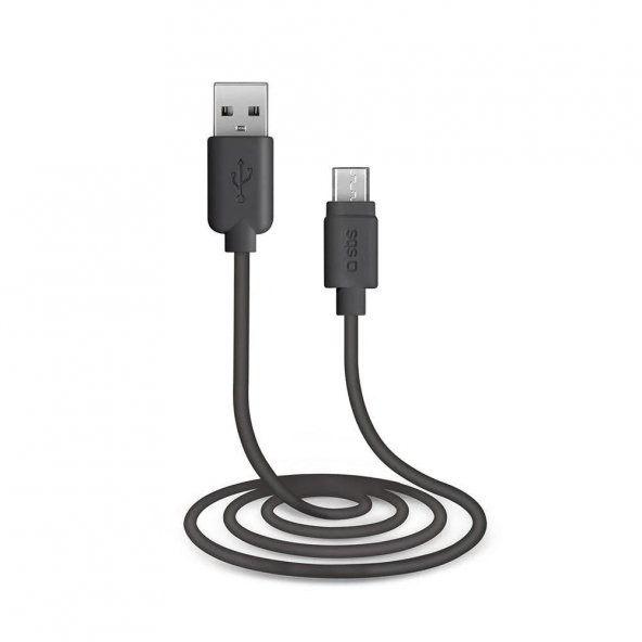SBS 55468 LTHL200 MİKRO USB ŞARJ VE VERİ KABLOSU 1 MT. SİYAH ürün görseli 1