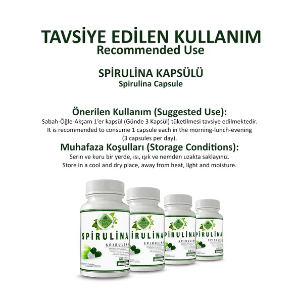 Spirulina Kapsül ( Spirulina Capsule) 60 Adet - Resim 4
