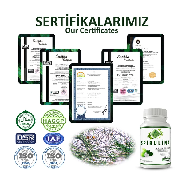 Spirulina Kapsül ( Spirulina Capsule) 60 Adet - Resim 5