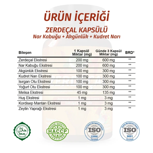 Zerdeçal Kapsül (TURMERİC CAPSULE) 60 Adet - Resim 3