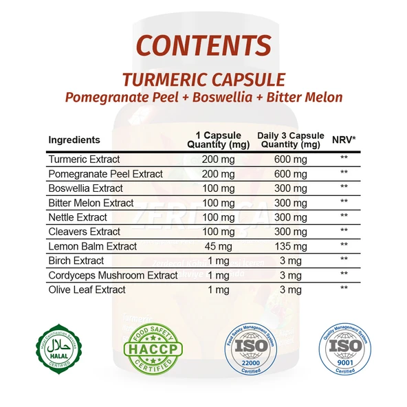 Zerdeçal Kapsül (TURMERİC CAPSULE) 60 Adet - Resim 2