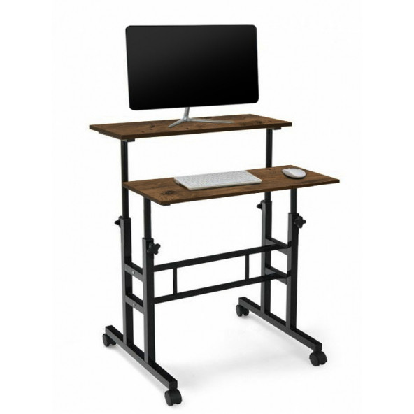 servetavcı Yükseklik Ayarlı Bilgisayar/Laptop ve Çalışma Masası - Ceviz (Tekerli) 70x60 ürün görseli 1