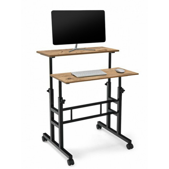 servetavcı Yükseklik Ayarlı Bilgisayar/Laptop ve Çalışma Masası - Atlantik Çam (Tekerli) 70x60 ürün görseli 1
