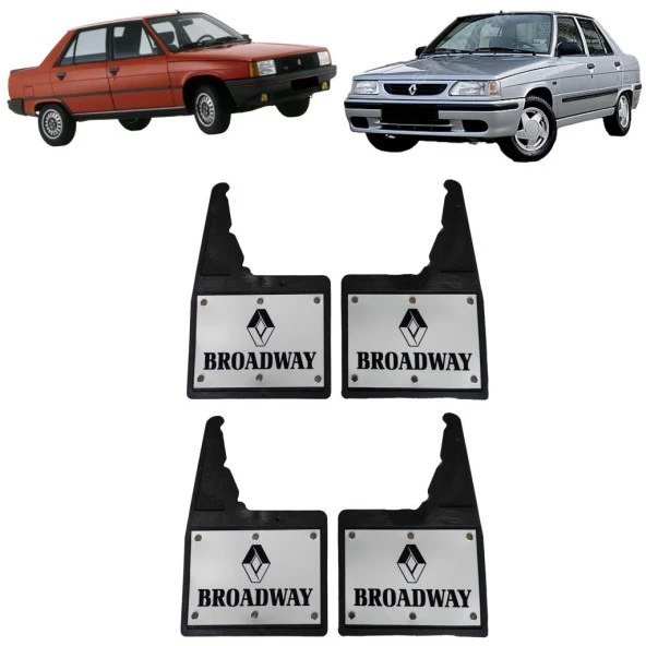 Renault 9 Broadway Uyumlu Perçinli 4lü Ön/Arka Paçalık Tozluk Çamurluk REN1RX034YD ürün görseli 1