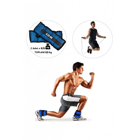 Spor Byfit 0.25 Kg x 2 Adet El veya Ayak Bileği Ağırlığı  Atlama ipi HEDİYELİ ürün görseli 1