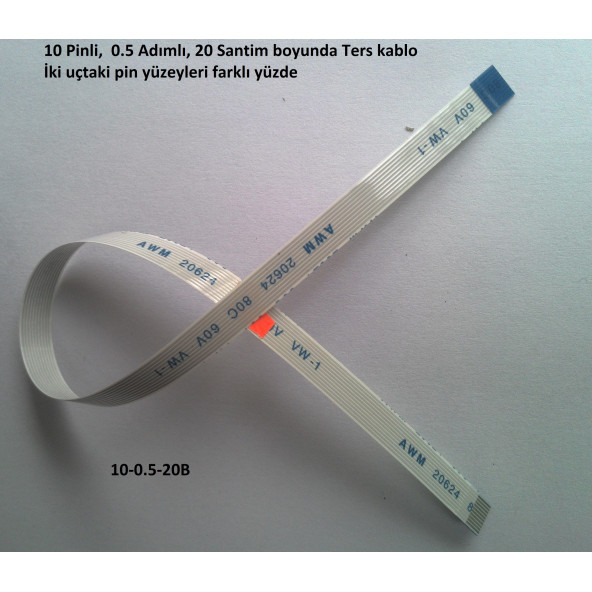Awm 20624 80C 60V Vw1 10 Pin Flex Kablo 20 Cm 10-0.5-20B ürün görseli 1