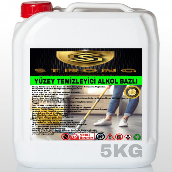 STRONG YÜZEY TEMİZLEYİCİ ALKOL BAZLI 5KG ürün görseli 1