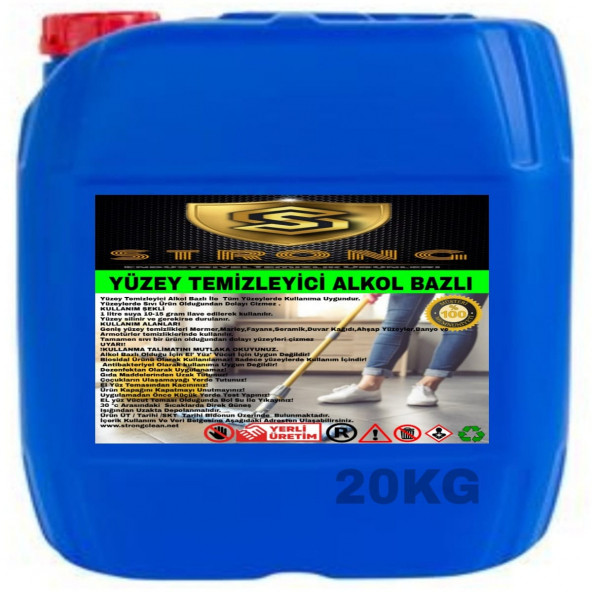 STRONG YÜZEY TEMİZLEYİCİ ALKOL BAZLI 20KG ürün görseli 1
