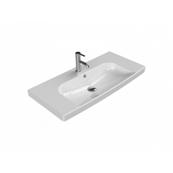 Turkuaz Seramik Cerastyle Roma Serisi 95 x 45 Cm Etajerli Lavabo ürün görseli 1