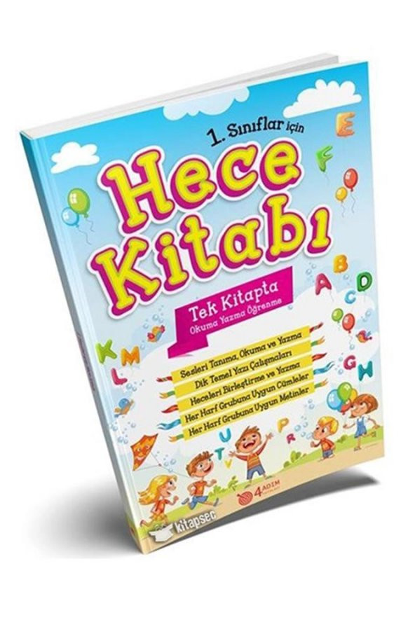 Hece Kitabı 4 Adım Yayınları 1 Sınıf İçin İlk Okuma Yazma Öğrenme Kitabı Örnek Harfler Okumayı Öğrenme Kitapı ürün görseli 1